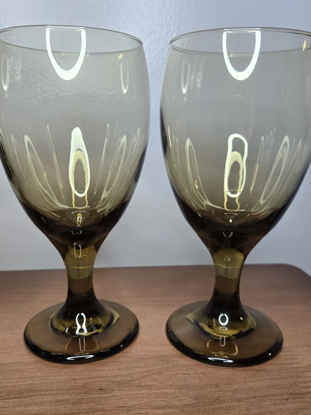 Libbey Amber-Tinted Stemmed Wine Glasses - Set of 4
